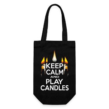 KEEP CALM AND PLAY CANDLES - Gift Bag for Bottles - black - Front