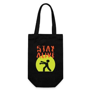 T-shirt de survie amusant avec le slogan « Stay Alive » - Sac à bouteille - noir - Devant