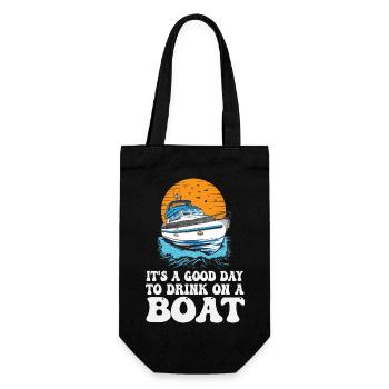 It's A Good Day To Drink On A Boat Funny - Geschenkbeutel für Flaschen - Schwarz - Vorne