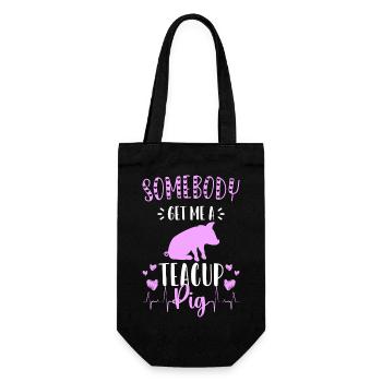 Teacup piggy cute - Gift Bag for Bottles - black - Front
