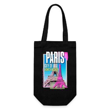 Paris, France, Ville, Skyline, Tour Eiffel, Art - Sac à bouteille - noir - Devant