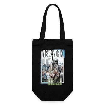 New York City USA America City Skyline Collage - Gift Bag for Bottles - black - Front