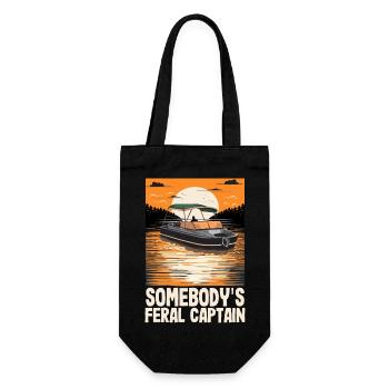 Somebody's Feral Captain Grumpy Pontoon King - Geschenkbeutel für Flaschen - Schwarz - Vorne
