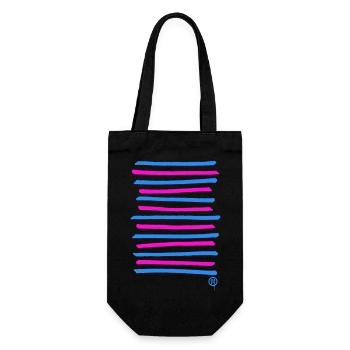 Sprayed graffiti lines, printing color freely selectable - Gift Bag for Bottles - black - Front