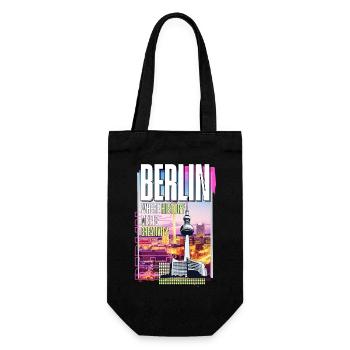 Berlin Skyline TV Tower Germany City Colorful - Gift Bag for Bottles - black - Front