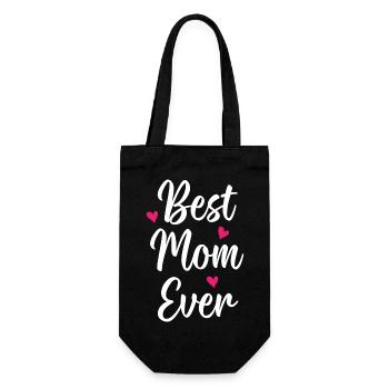 Beste Mutter aller Zeiten - Geschenkbeutel für Flaschen - Schwarz - Vorne