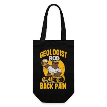 Geologist Bod Like A Dad Bod Funny Rock Collector - Geschenkbeutel für Flaschen - Schwarz - Vorne