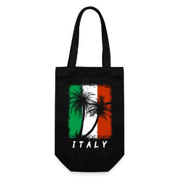 Drapeau de l’Italie Drapeau italien Vintage Look vieilli - Sac à bouteille - noir - Devant