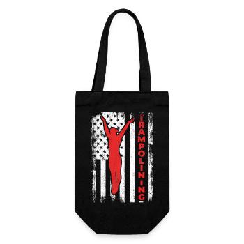 USA Flagge Patriotischer Trampolinist - Geschenkbeutel für Flaschen - Schwarz - Vorne