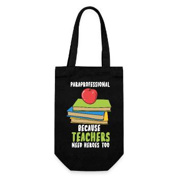 Paraprofessional Because Teachers Need Heroes Too - Geschenkbeutel für Flaschen - Schwarz - Vorne