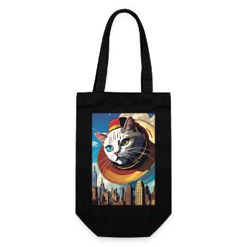 Gigantische Katze II - Geschenkbeutel für Flaschen - Schwarz - Vorne