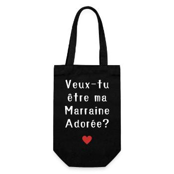 Veux-tu être ma marraine adorée ? - Sac à bouteille - noir - Devant
