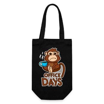 Grumpy Monkey Office-Days Geschenk - Geschenkbeutel für Flaschen - Schwarz - Vorne