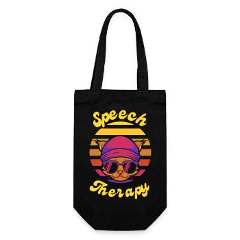 Speech Therapy Cat Speech Language Pathology SLP - Gift Bag for Bottles - black - Front