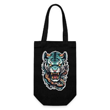 Tiger Japanese tattoo - Gift Bag for Bottles - black - Front