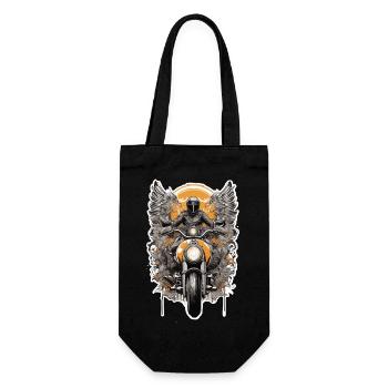 Vintage motorcycle style retro wing angel - Gift Bag for Bottles - black - Front