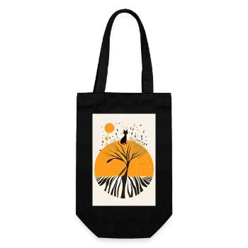 Cat Portrait - Gift Bag for Bottles - black - Front