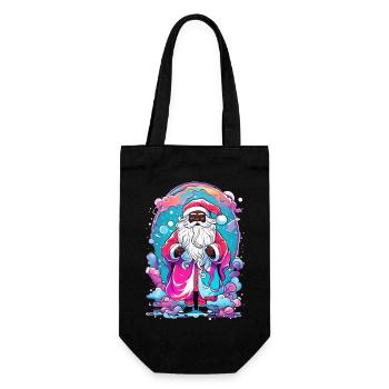 Magie de Noël colorée avec bonhomme de neige - Sac à bouteille - noir - Devant