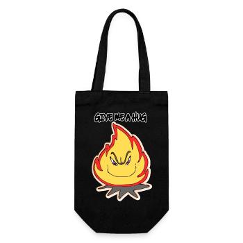 Illustration drôle de dessin animé feu câlin moi - Sac à bouteille - noir - Devant