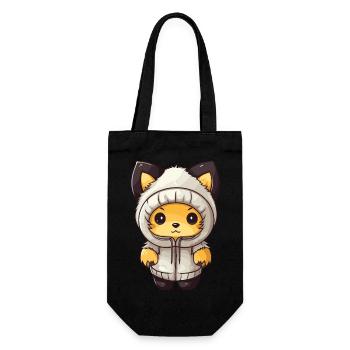 Fuchs Winter Comic Niedlich - Geschenkbeutel für Flaschen - Schwarz - Vorne