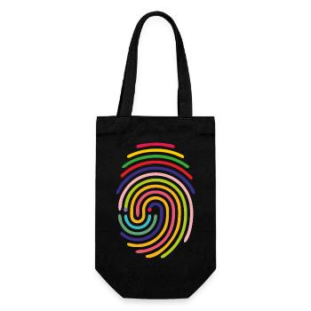 rainbow spiral lines. - Gift Bag for Bottles - black - Front