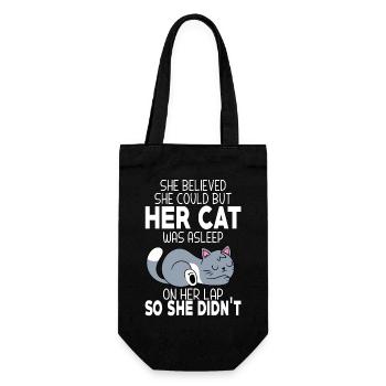 She Believed She Could but Her Cat was Asleep - Sac à bouteille - noir - Devant