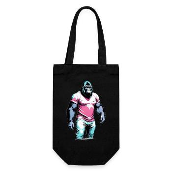 Cooler Gorilla - Geschenkbeutel für Flaschen - Schwarz - Vorne