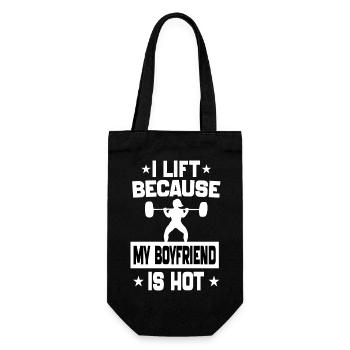 I Lift Because My boyfriend is hot motivation gym - Sac à bouteille - noir - Devant