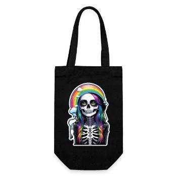 Halloween - Rock & Regenbogen - Geschenkbeutel für Flaschen - Schwarz - Vorne