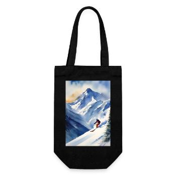 Ski II - Geschenkbeutel für Flaschen - Schwarz - Vorne