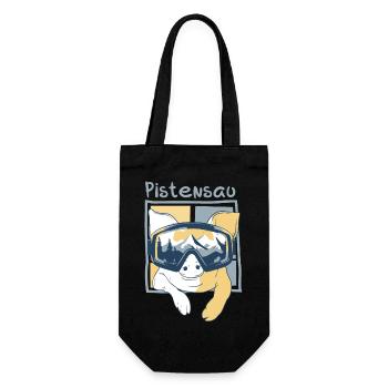 Pistensau - Piste Ski fahren Snowboard Skiurlaub - Geschenkbeutel für Flaschen - Schwarz - Vorne