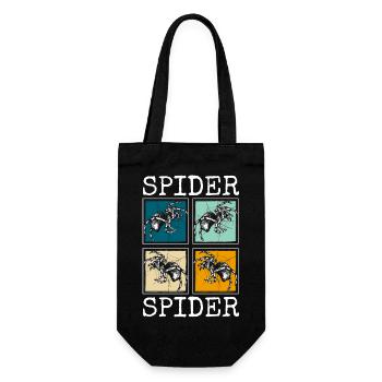 Spinne Haustier Tarantel - Geschenkbeutel für Flaschen - Schwarz - Vorne