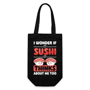Japanisch Essen Lecker Küche - Geschenkbeutel für Flaschen - Schwarz - Vorne