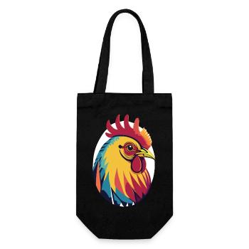 Rooster - Hen - Nature - Ecology - Gift Bag for Bottles - black - Front
