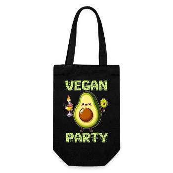 Fête végétalienne à l’avocat avec des plats délicieux - Sac à bouteille - noir - Devant