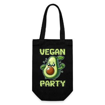 Vegan Avocado Party - Geschenkbeutel für Flaschen - Schwarz - Vorne