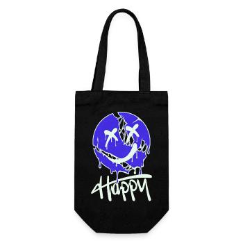 Happy Positive Celebration Cartoon Party Banner - Gift Bag for Bottles - black - Front