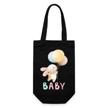 Baby Häschen - Geschenkbeutel für Flaschen - Schwarz - Vorne