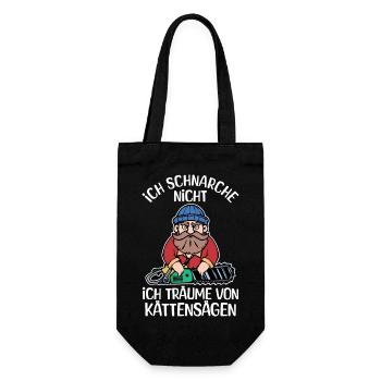 Lumberjack Statement Chainsaw Woodwork Wood - Gift Bag for Bottles - black - Front