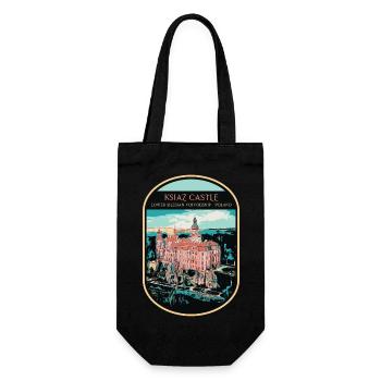Illustration du château Ksiaz, Basse-Silésie - Sac à bouteille - noir - Devant