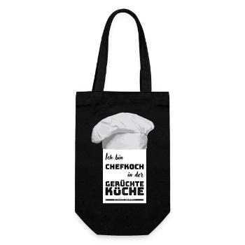 Ich bin Chefkoch in der Gerüchteküche - mein Humor - Geschenkbeutel für Flaschen - Schwarz - Vorne