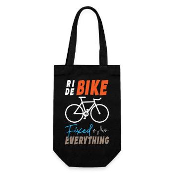 Ride Bike Fixed Everything - Gift Bag for Bottles - black - Front