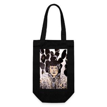 Dolmengöttin Langeneichstädt 11 - Geschenkbeutel für Flaschen - Schwarz - Vorne