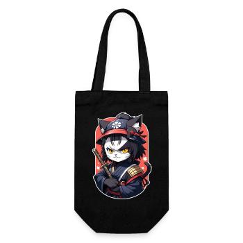 Ninja Cat - Samurai Kitten - Gift Bag for Bottles - black - Front