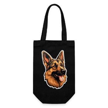 German Shepherd's Head German - Gift Bag for Bottles - black - Front