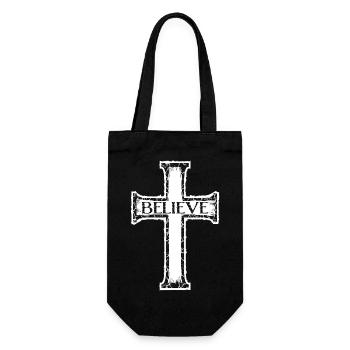 Believe Cross Jesus Christ Faith Christian Lover - Gift Bag for Bottles - black - Front