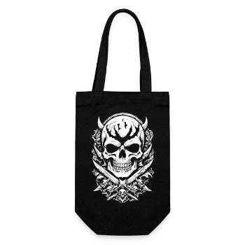 Skull - Geschenkbeutel für Flaschen - Schwarz - Vorne