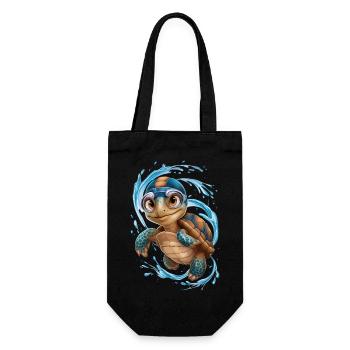 Happy Swimming Turtle! - Gift Bag for Bottles - black - Front