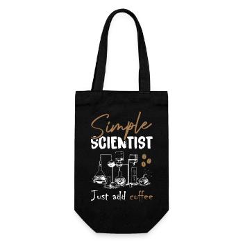 Simple Scientist Just Add Coffee - Geschenkbeutel für Flaschen - Schwarz - Vorne