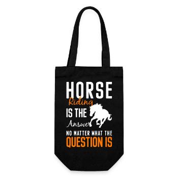 Reiten Stall Freundschaft Pferdesport - Geschenkbeutel für Flaschen - Schwarz - Vorne